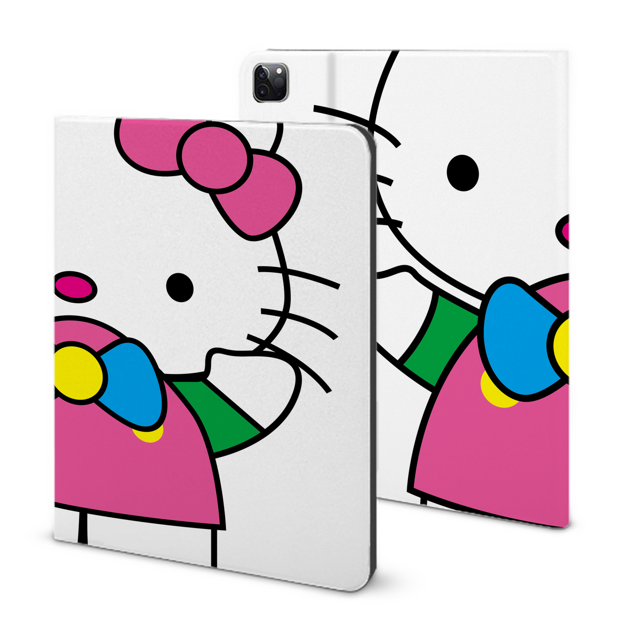 （画像用） Hello Kitty ハローキティ IPad ケース ブック型 PUレザー TPU 耐衝撃 軽量 薄型 ペン収納なし 全面保護 IPad 各モデル対応